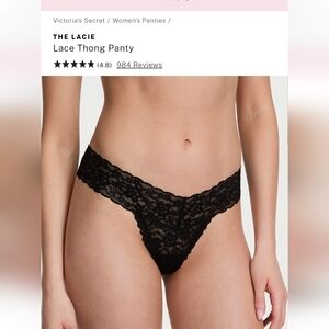 NWT GENUINE VICTORIA SECRET SEXY BLACK LACE Thong panties ♥️ size XS